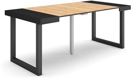 Skraut Home | Ausziehbarertisch | Multifunktionaler ausziehbarer | 180 | Für 8 Gäste | Massivholz Beine | Moderner Stil | Schwarz Eiche