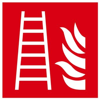 F003 - Feuerwehrleiter - Schild und Brandschutzbeschilderung - Abmessungen nach Wahl- Norm ISO 7010