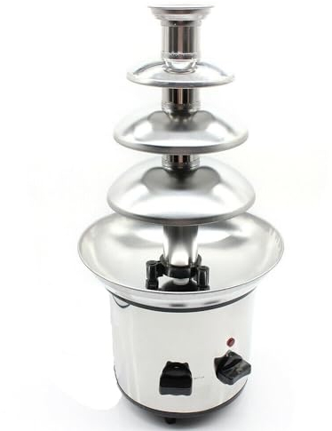 panfudongk Fontaine à chocolat avec fonction de fusion en acier inoxydable à 4 étages - Idéale pour les fêtes de famille et les occasions spéciales.