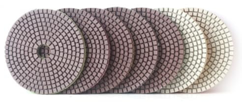 7 Stück 4 Zoll 100 mm Diamant-Kupfer-Bond-Polierpads mit 3,0 mm Arbeitsstärke for Granit, Marmor und Beton