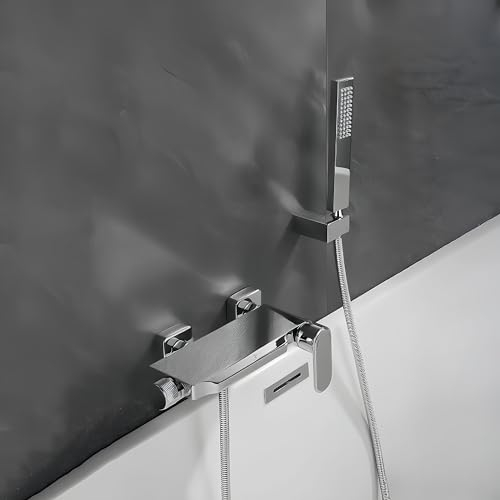 Miscelatore Vasca Da Bagno A Cascata Rubinetto Per Vasca Da Incasso A Parete, Doccia A Cascata, Doccia Calda E Fredda, Rubinetto Per Vasca (cromato)