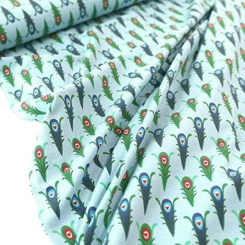 TOLKO 50cm Baumwolljersey Jersey Stoff Meterware | Baumwollstoff für Shirt Kleid Rock Jersey Bettwäsche Stoff Sommer Kleiderstoff | Weich elastisch 150cm breit | Stoffe zum Nähen (Herzblume)