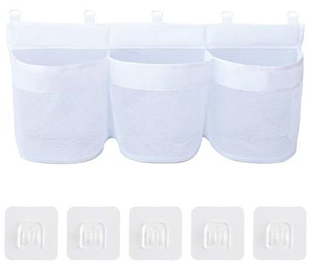 Badewannenspielzeug Aufbewahrung, Große Kapazität, 3 Fächer, Bath Toy Storage Bag, Bath Toy Hanging Organiser Bag, Bath Toy Mesh Bag, Storage and Sorting of Toys, Ideal for Baths
