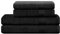 CAMRY Handtuch Set 4-teilig - 2 Badetücher 70x140 cm und 2 Handtücher 50x100 cm aus 100% Baumwolle 500 g/m² - weiche und saugstarke Tücher in Farbe Schwarz