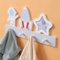 Navaris Garderobe für Kinder - Kindergarderobe mit Haken und Fotorahmen - Garderobenleiste Kinder - Garderobe Kinderzimmer - Niedliches Weltraum-Design - 4 Haken - MDF Holzfaser