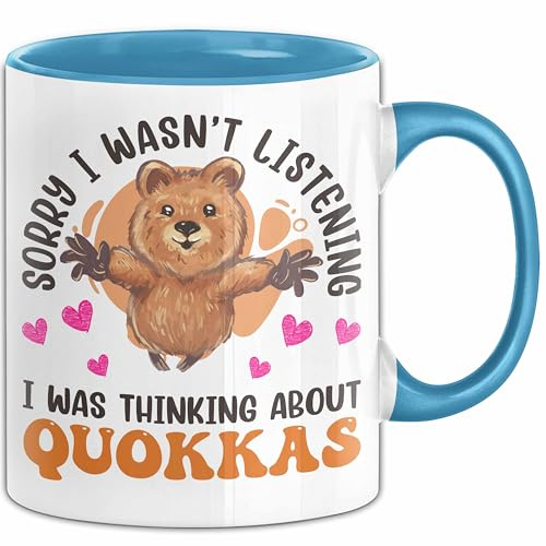 Quokka Tasse Geschenkidee Tier Liebhaberin Becher (Blau)