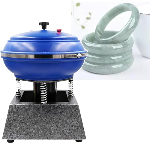 lwjunmm Scalpello e lucidatrice per Pietre preziose Potenti lucidatrici per Pietre preziose Buratto Lucidatrice Vibrante capacità per Gioielli in Metallo,Ironbottombluebarrel-12