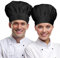 2 Stück Kochmütze - Verstellbare Kochmütze für Herren und Damen - Unisex Chefkoch Mütze aus Baumwolle - Professionelle Küchenuniform für Restaurant, Kochen und Backen (Schwarz)