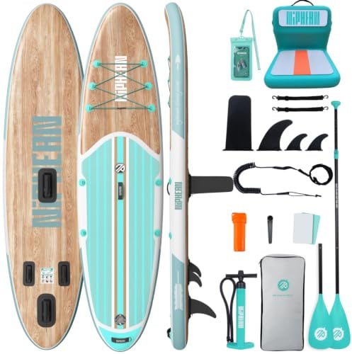Niphean Stand up Paddling Board mit Sitz und Sup Board Zubehör | 320/305cm Stabiles Sup Board 200kg für 2 Personen, Robustes und Langlebiges Standup Paddle Board aufblasbar