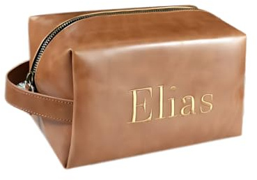 Générique Trousse de toilette en cuir personnalisée pour homme, cadeau personnalisé pour homme, fête des pères, cadeau d'anniversaire