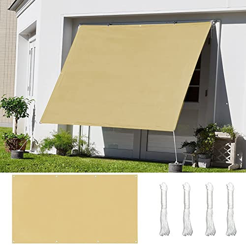 Outdoor Garden 10 x 10 m wasserdichter Sonnenschutz, Pergola-Abdeckung mit UV-Schutz, ideal für Terrassenpartys, Beige