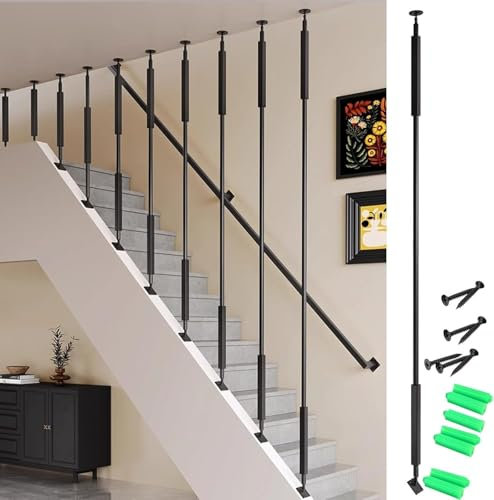 SAFWELAU Treppengeländer Treppengeländer Stuhlschuhe mit Winkel, Metall Decke mit geraden Geländen Für die Veranda Deck Loft Korridor, 1 Stück(30cm/11.8in)