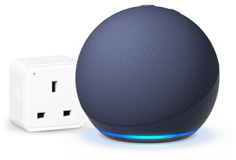 Echo Dot (5th generation) | Deep Sea Blue + WiZ Smart Plug, Works with Alexa - Smart Home Starter Kit