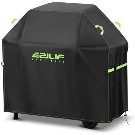 Ezilif Barbecue covers, 120x60x120cm BBQ Covers Waterproof 420D Oxford Heavy Duty Large with Windproof Buckle and Reflective Handle, UV Tear-Resistant Gas BBQ Cover for Weber, Char Broil, Nexgrill