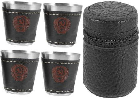 Hemobllo Vasos Metálicos Portátiles para Camping Funda Resistentes y Compactos para Vino y Bebidas