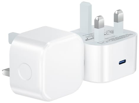 USB C Plug,2Pack 25W USBC Charger Plug Adaptor UK Fast Charge for Apple iPhone 16e 16 Plus 16 Pro Max 15 14 13 12 11 SE/New iPad Pro Air Mini 8 9 10 11th A16 2025,Type C Port Wall Plug USB-C Charging
