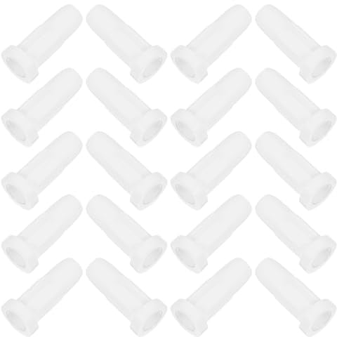 Hoement 50 Stück Kinderbett Rollenbuchsen aus Kunststoff 33X16mm Weiße Spindelaufnahme für Möbelrollen Kompatibel mit Kinderbett Hochstuhl und Spielzimmermöbel