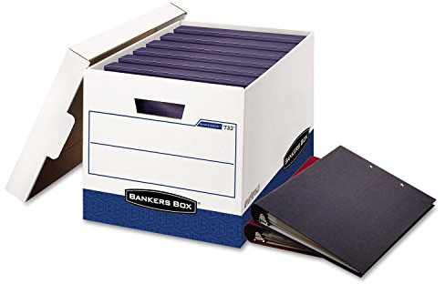 Bankers Box BINDERBOX Heavy-Duty Storage Boxes, FastFold, Lift-Off Lid, Fits Binders 1 1/2 to 3 Inches, 12 1/4 x 18 1/2 x 12, Case of 12 (0073301)