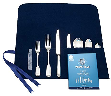 Town Talk Superior 7 Piece Silver Cutlery Storage Roll (26 CM)
