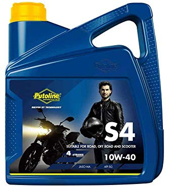 PUTOLINE S4 10W-40 4-STROKE OIL 4 LITRES SUITABLE FOR ROAD, OFF ROAD & SCOOTERS