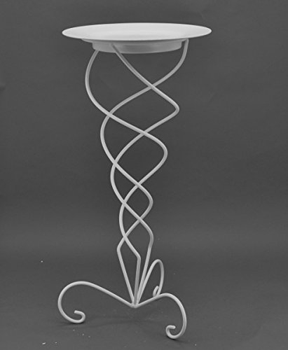 KUHEIGA Metallständer, Weiß Kranzhalter, Kranzständer, Mit Teller, Höhe: ca. 81 cm