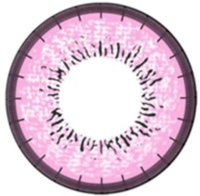 Matlens – EOS Farbige Kontaktlinsen mit Stärke circle lenses rosa pink J-203 2 Linsen 1 Kontaktlinsenbehälter 1 Pflegemittel 50ml
