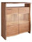 MASSIVMOEBEL24.DE | Pure Acacia - massives Highboard | Natur, lackiert | Akazie | 131x45x147 | 2 Türen - 1 offenes Fach | Wohnzimmerschrank, Hochkommode