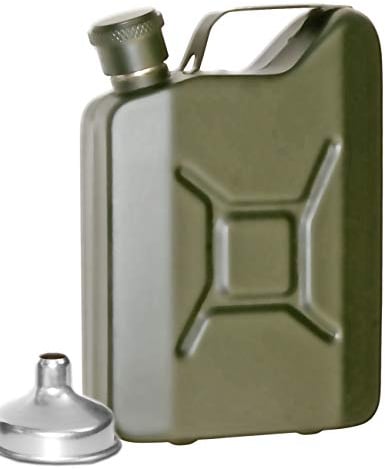 OUTDOOR SAXX Edelstahl Flachmann im Benzinkanister-Design, 150ml, oliv-grün