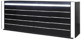 PRICE FACTORY just for you Ensemble Buffet Lina avec 3 miroirs Coloris Noir et Blanc