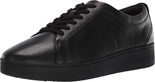 Fitflop Rally Tennis Sneaker-Leather-Updated, Zapatillas sin Cordones Mujer, Negro (All Black), 41 EU