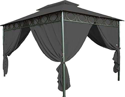 Spetebo Techo de repuesto para pabellón Cape Town 4 x 3 en antracita, techo de pabellón impermeable, revestimiento de PVC.