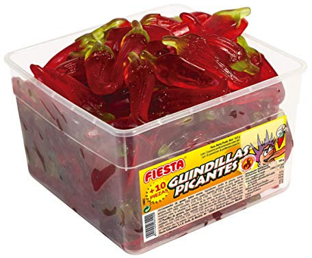 FIESTA Guindillas Picantes Golosinas Sabor Cereza - Envase de 146 unidades