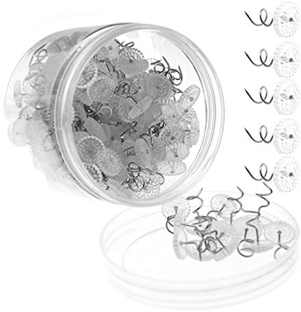 200 Stück Twist Pin Kit mit Aufbewahrungsbox Polsterbezug Bettüberzug Sofa Pins Twisty Transparenter Kopf