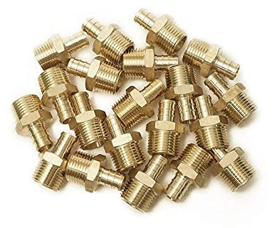 1/2 x 1/2 PEX Male NPT Threaded Adapter - Brass Crimp Fitting 10 in Pack