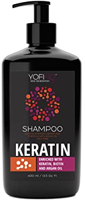 Keratin Shampoo Salz Frei - Mit Moroccan Arganöl & Totes Meer Mineralien Für Lockiges, Welliges und Glattes Haar Sulfate Frei