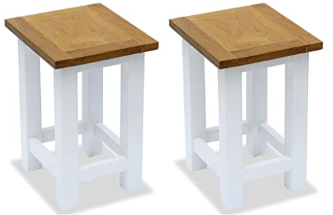 vidaXL 2X Eiche Massiv Beistelltisch Nachttisch Telefontisch Blumenhocker Nachtschrank Nachtkonsole Nachtkommode Couchtisch 27x24x37cm