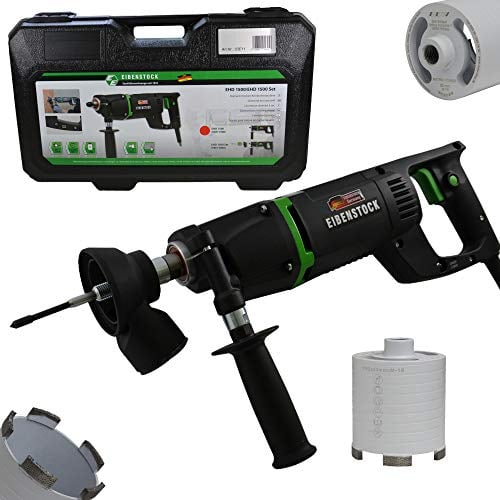 Eibenstock Diamant-Trocken-Kernbohrmaschine EHD 1500 inklusive Staubabsaugung mit Federzentrierspitze & Diamant Dosensenker Typ Matrix Power