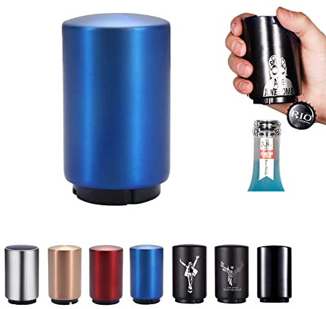 Suoxu Ouvre-bouteille magnétique automatique en acier inoxydable - Décapsuleur à poussoir pour bouteille de vin, bière, soda - Accessoire de cuisine