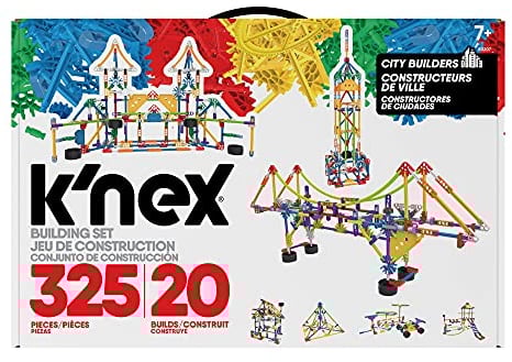 Basic Fun K'Nex 80207 City Builders Building Set, 3D Educational Toys for Kids, 325 Piece Stem Learning Kit, Engineering for Kids, Fun and Colourful 20 Model Building Construction Toy for Children Aged 7 +