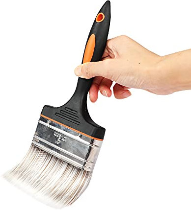 4 Inch Large Artist Flat Paint Brush Wide Wall Art Paint Brush for Gesso, Varnishes, Acrylic Painting, Watercolor, Wood, Wall, Furniture