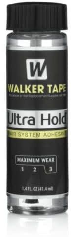 Ultra Hold Brush On Adhesive – 1.4 fl oz Hair Glue For Toupee, Hair Systems, Weaves, Wigs, Walker Tape, Hair Extensions, With A Strong Hold & Built in Brush