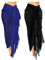 Boao 2 Stück Damen Strand Lang Sarong Badeanzug mit Quaste (Schwarz, Königsblau, XL)