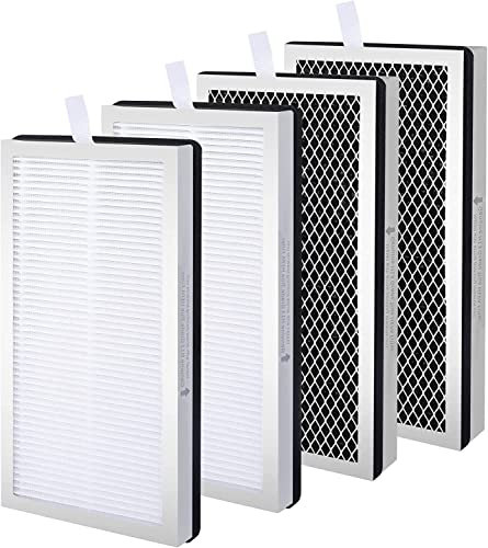 KeeTidy 4 Pack Model 15 Replacement Filters Compatible with Air Puri-fier MA Series, H13 True HEPA and Activated Carbon, 3 in 1 with Pre-Filter