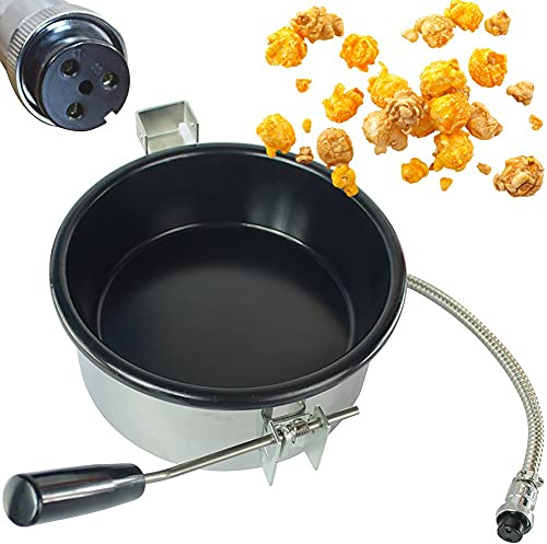 EastMetal Heissluft Popcornmaschine Zubehör, 230g Popcorntopf, Handgekurbelte Elektrische Popcorn-Herstellerteile Topf, Anti-Scorch-Pfanne Universal Einfach zu Säubern, für Mais, Snack(3 holes-25mm)