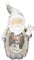 ECD Germany Weihnachtsmann Deko Figur mit LED Beleuchtung 52cm Warmweiß Weiß mit grauem Hut und Schal, Holzoptik, Batteriebetrieben, für Innen, LED-Weihnachtsdeko Weihnachtsfigur Weihnachten Tischdeko
