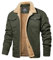 MAGCOMSEN Veste d'hiver en polaire pour homme - Veste d'aviateur militaire - Coupe-vent - Col montant - Veste doublée chaude avec 5 poches, Vert armée., XXXL