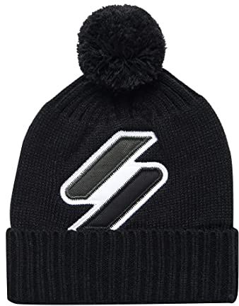 Superdry Herren Beaniemütze mit Logo Schwarz 1SIZE