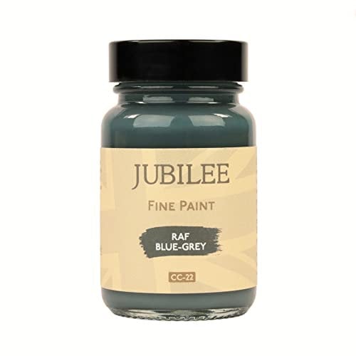 Guild Lane Jubilee Furniture Paint – Upcycle & Transform Wood, Metal & Glass – Soft Sheen Finish for Indoor & Outdoor – Durable & Easy to Apply Multi-Surface Paint (RAF Blue-Grey, 60ml)