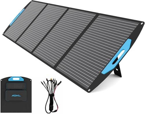 ADKL Tragbare Faltbar Solarpanel 200W, Monokristalline Solarmodule für Mobile Powerstation,Photovoltaik Modul Solaranlage für Outdoor Garten Balkon Wohnwagen Camping