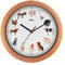 SELVA Tieruhr, Wanduhr, mit Tierlauten zu jeder Stunde und farbenfrohe Illustrationen, Gehäuse aus Kunststoff, Holzoptik, Farbe:Bauernhoftiere